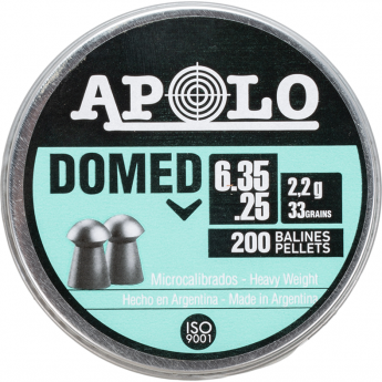 Пуля пневматическая APOLO DOMED 6,35мм, 2,2гр (200 шт.) Пуля пневматическая APOLO DOMED 6,35мм, 2,2гр (200 шт.)