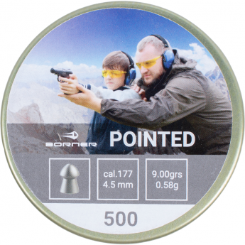 Пуля пневматическая BORNER POINTED 4,5мм, 0,58гр (500 шт.) Пуля пневматическая BORNER POINTED 4,5мм, 0,58гр (500 шт.)