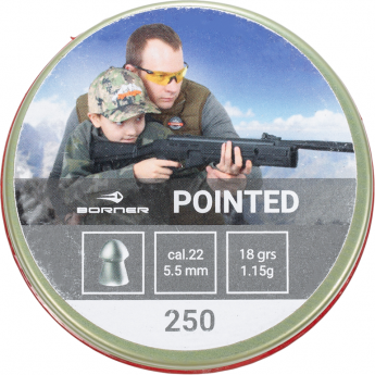 Пуля пневматическая BORNER POINTED 5,5мм, 1,15гр (250 шт.) Пуля пневматическая BORNER POINTED 5,5мм, 1,15гр (250 шт.)